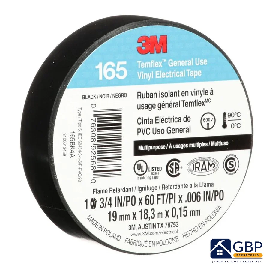 Cinta Aislante Negra Grande - 3M