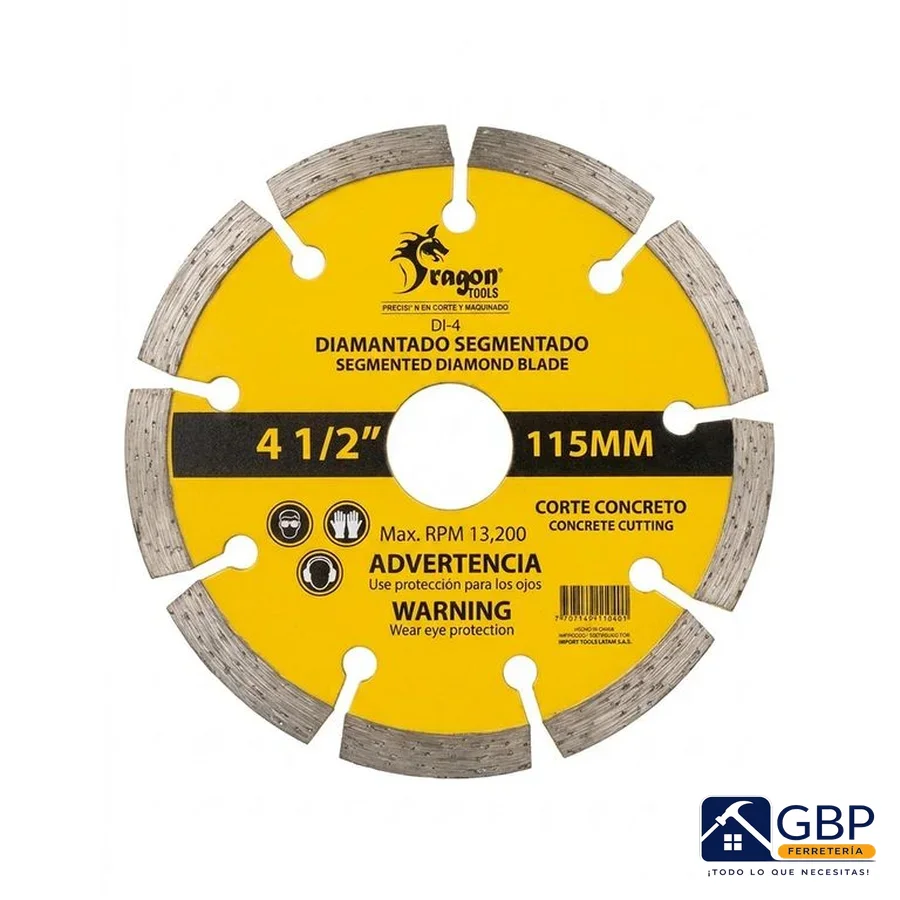 Disco Diamantado Segmentado 4 1/2" - Genérico