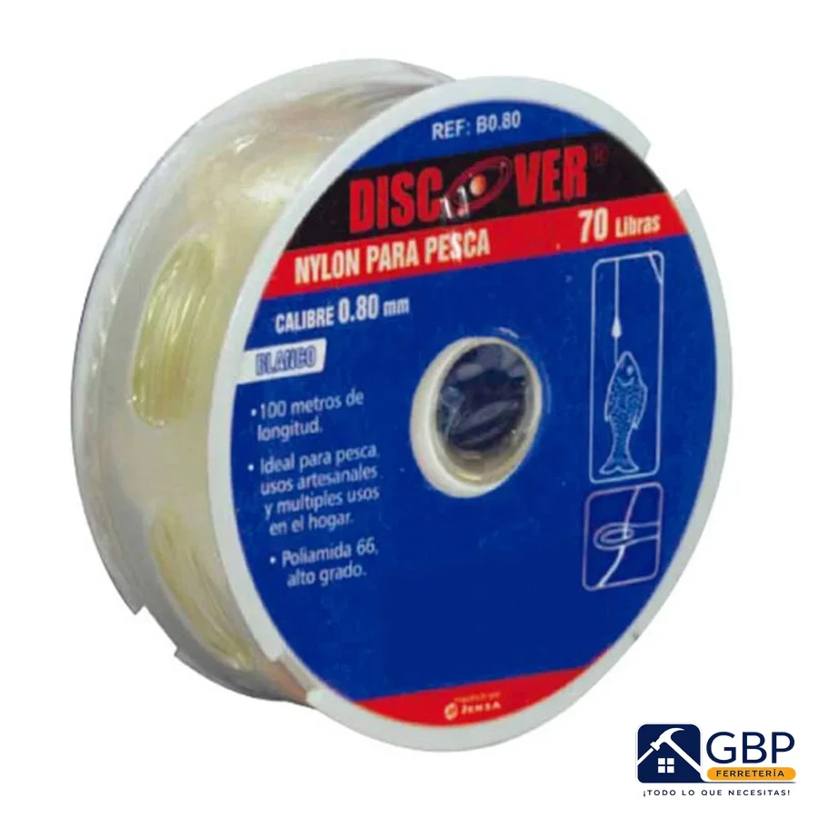 Nylon de 70 lb x 90 m Transparente - Discover