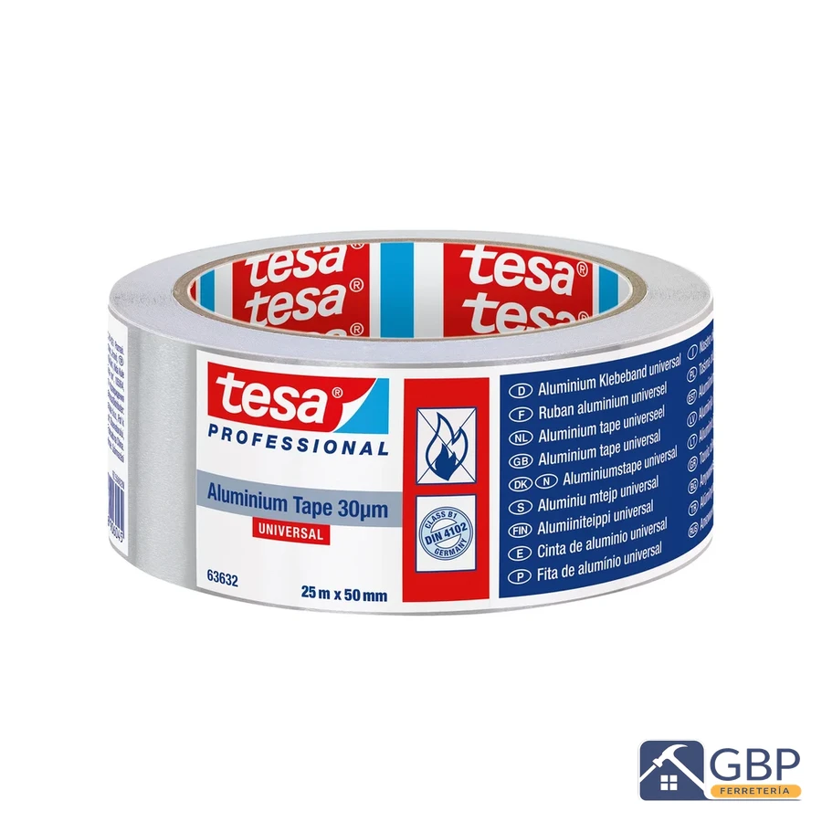 Cinta Foil Aluminio 25m x 50mm 30 Micras - Tesa