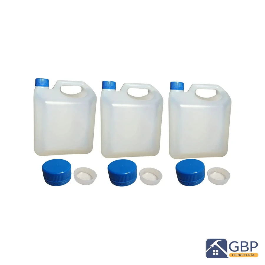 Galón Cuadrado Envase Plástico x3 + Tapa de Seguridad 3.78ml - Genérico