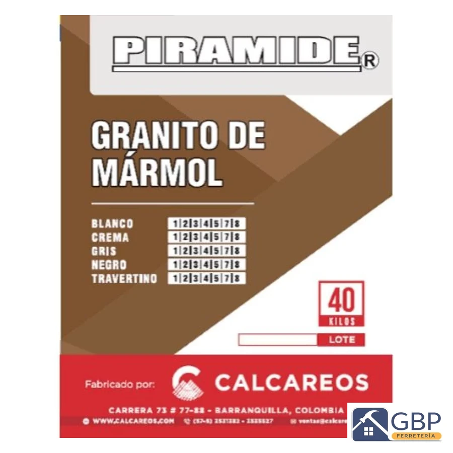 Granito Blanco de Mármol #2 40 Kg - Pirámide / Calcáreos