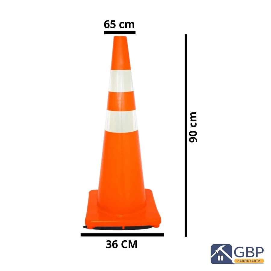 Cono de Señalización Vial Reflectivo 90 cm - Genérico