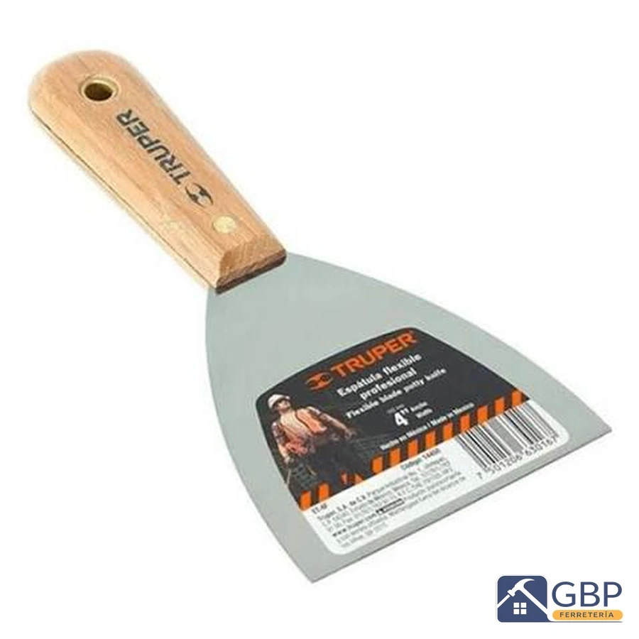Espátula 4" Mango de Madera - Truper